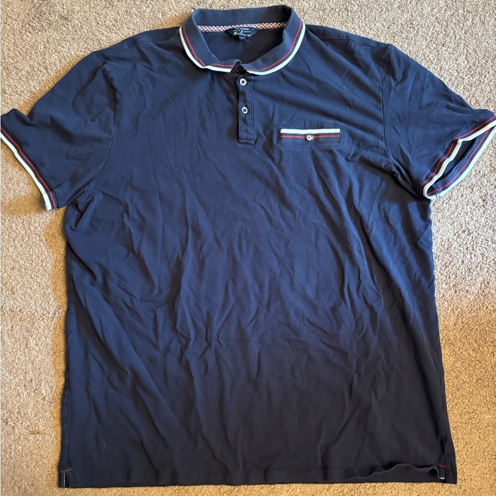 Ben Sherman Navy Polo with Striped Details